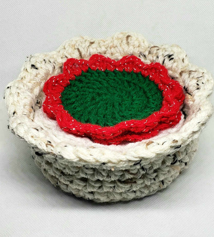 Christmas Koaster Set with Basket