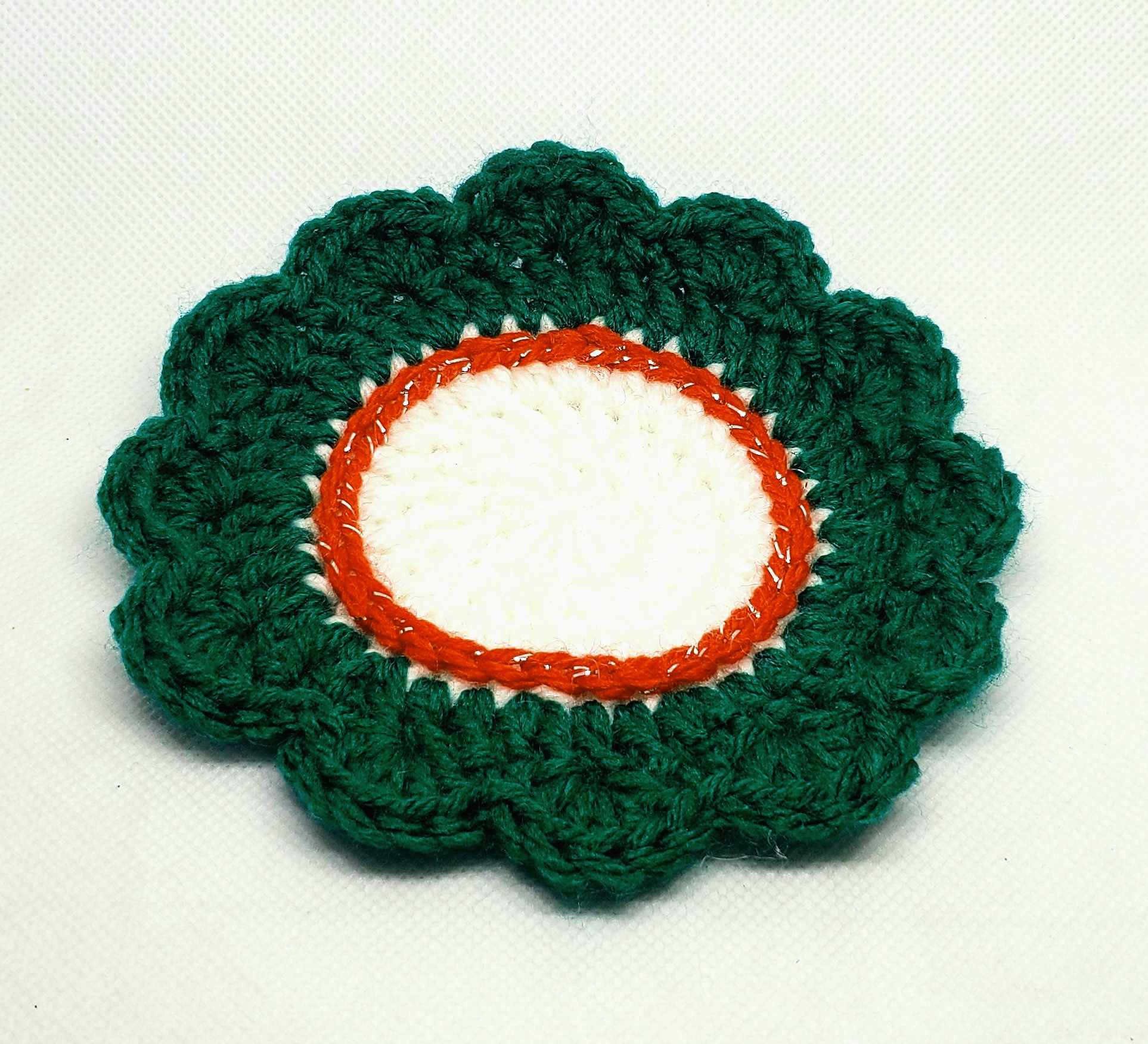 Single Green Red and White Coaster