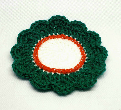 Single Green Red and White Coaster