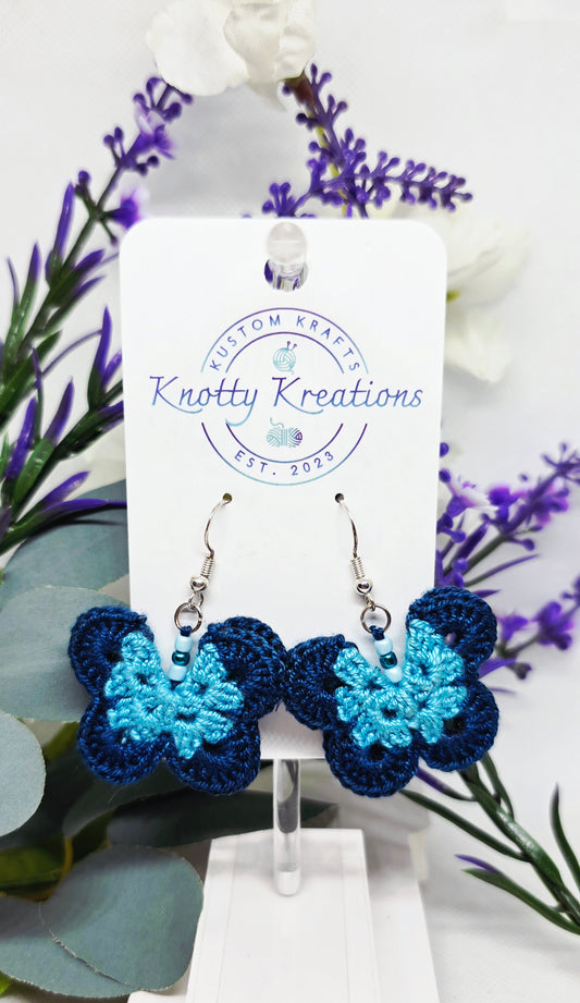 Crochet Butterfly Earrings